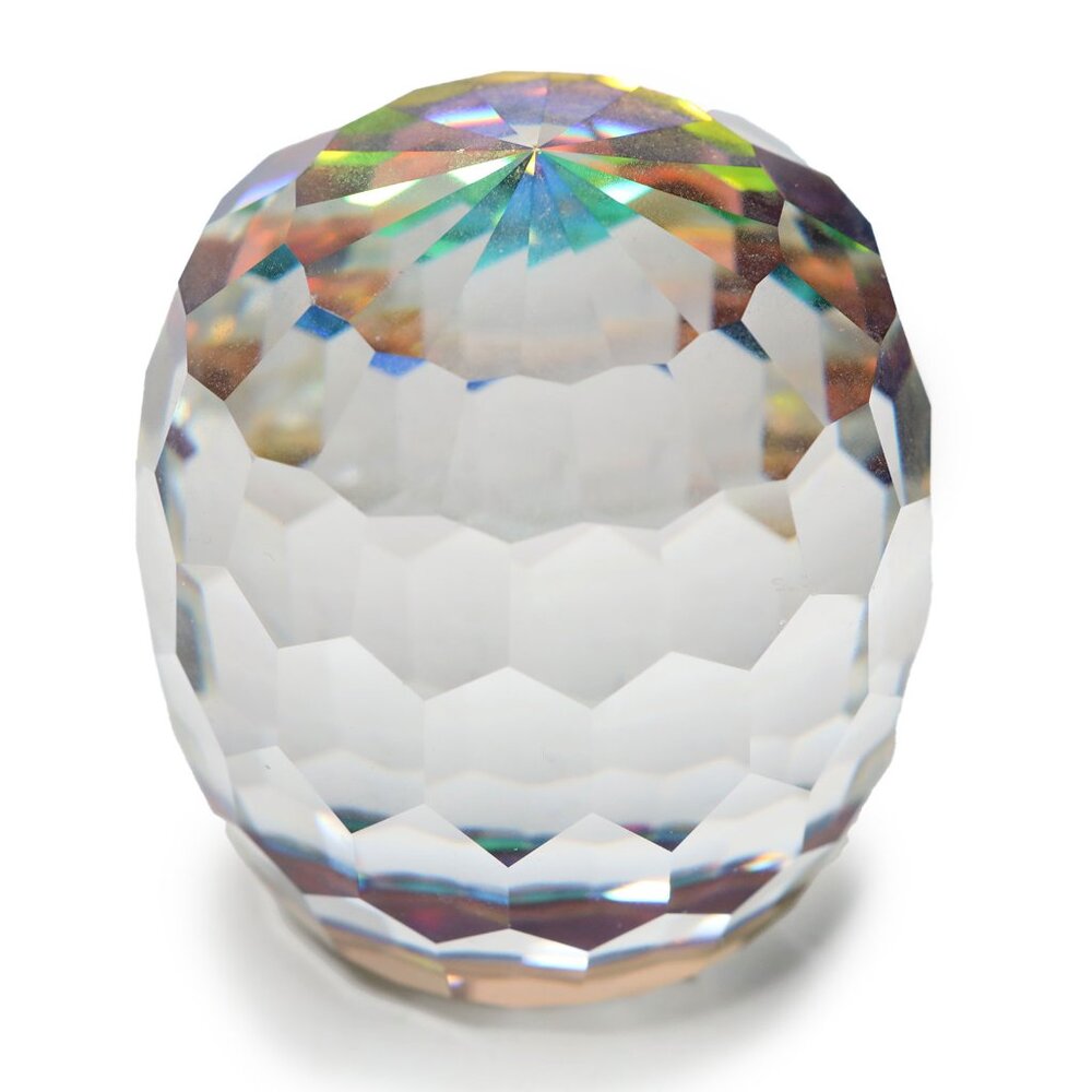 Vintage Swarovski Barrel Paperweight Vitrail Medium VM Block SC Logo 1970s Rare